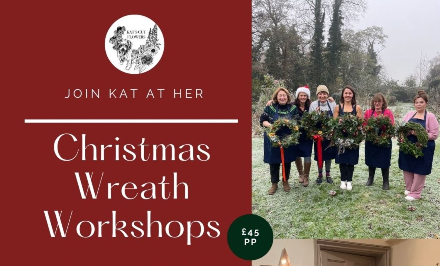 Christmas Wreath Workshop at Sherridge House in Malvern